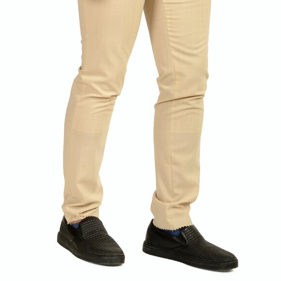 Hugo Boss Men's "Hesten232X" Extra Slim Fit Beige Wool Dress Pants US 32R IT 48 - Picture 2 of 5
